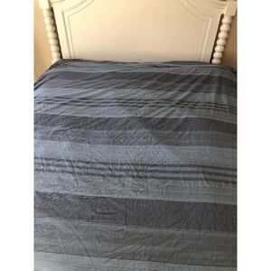 Pottery Barn Teen Duvet Cover Twin Blue Striped 100% Cotton India 68x86 Bedding